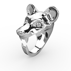 Beyaz zirkon 18 ayar beyaz altın yüzük