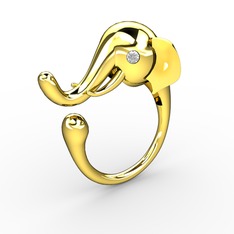 Fil Yüzük - Pırlanta 14 ayar altın yüzük (0.072 karat) #amaqld
