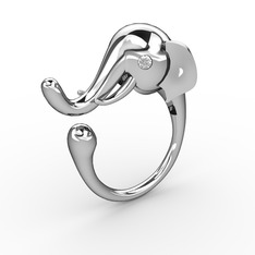 Pırlanta 8 ayar beyaz altın yüzük (0.072 karat)