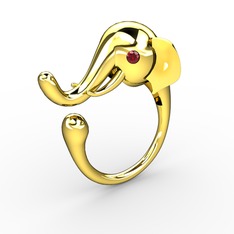 Fil Yüzük - Garnet 925 ayar altın kaplama gümüş yüzük #q0kjuj